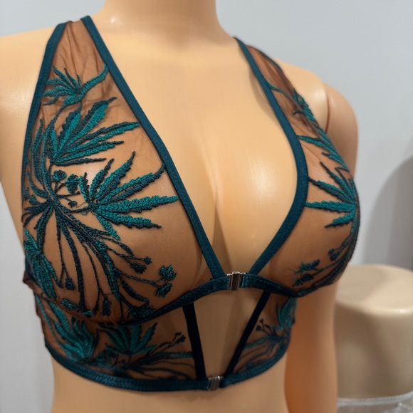 Thistle and Spire Brooklyn Haze Bralette Emerald Green Espresso - Picture 5 of 9